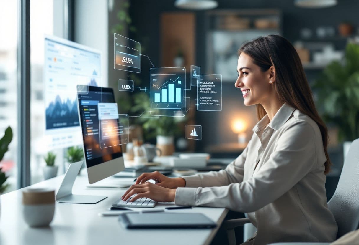 Person working on computer analyzing digital assets